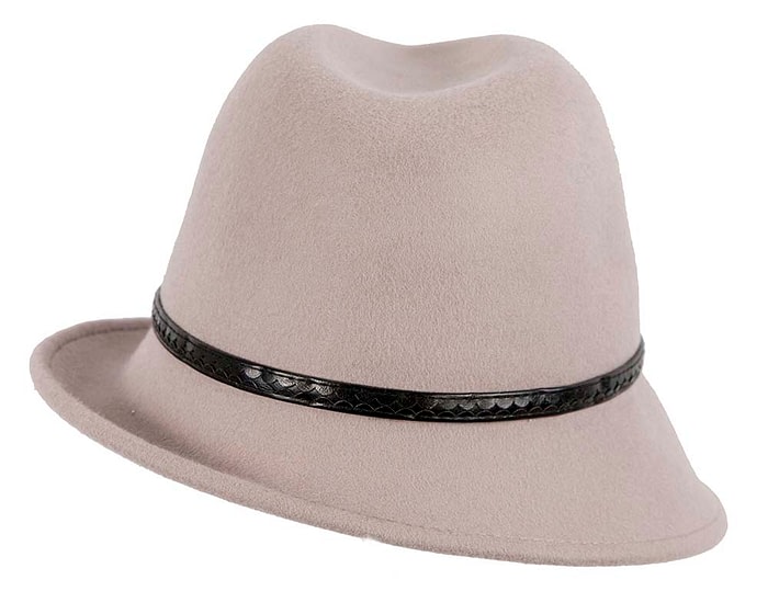 Fascinators Online - Grey ladies felt fedora hat by Max Alexander