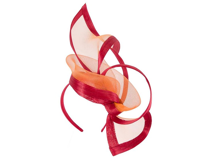 Edgy red & orange fascinator by Fillies Collection - Image 2