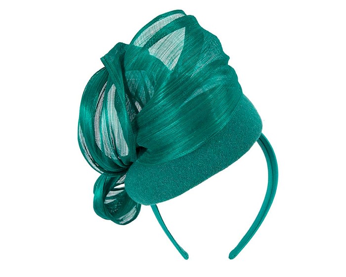 Fascinators Online - Bespoke teal pillbox with bow by Fillies Collection