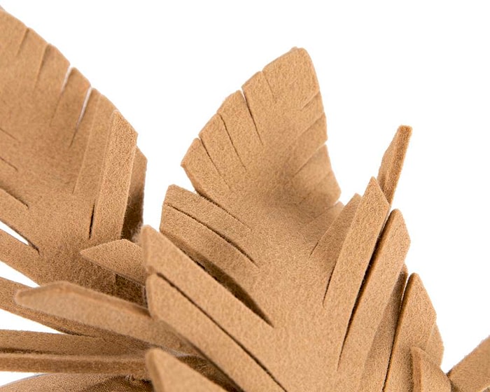 Fascinators Online - Beige felt winter fascinator by Max Alexander