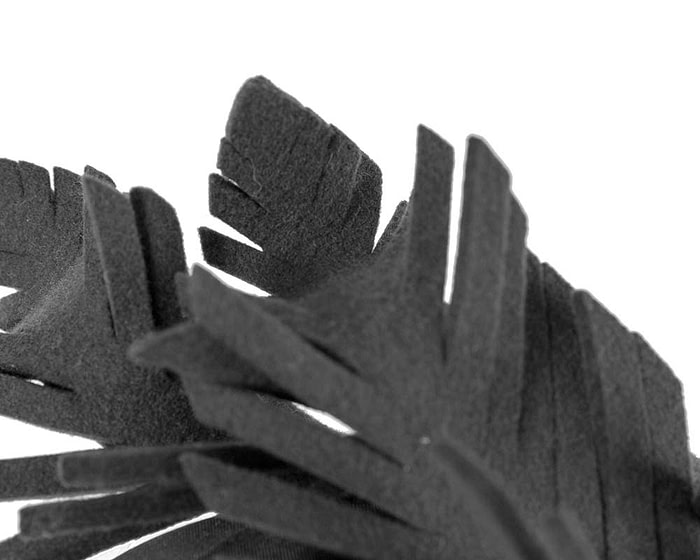 Black felt winter fascinator by Max Alexander - Image 3