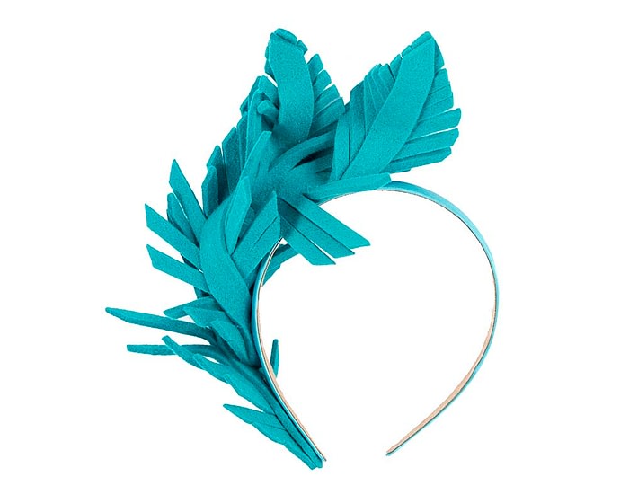 Fascinators Online - Blue felt winter fascinator by Max Alexander