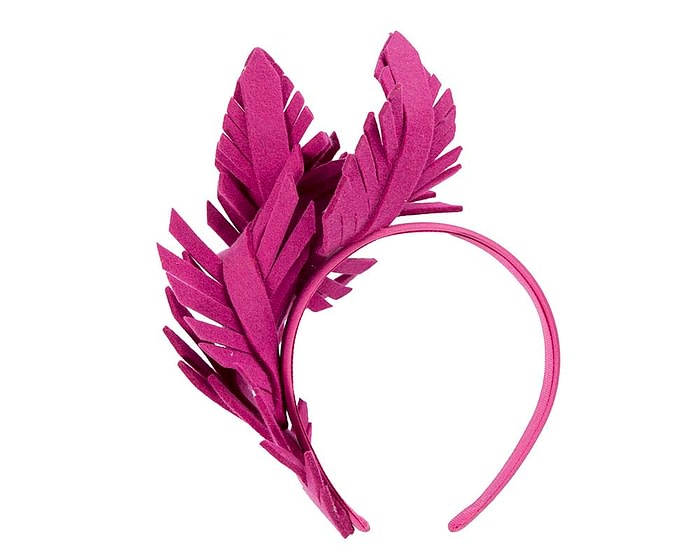 Fascinators Online - Fuchsia felt winter fascinator by Max Alexander