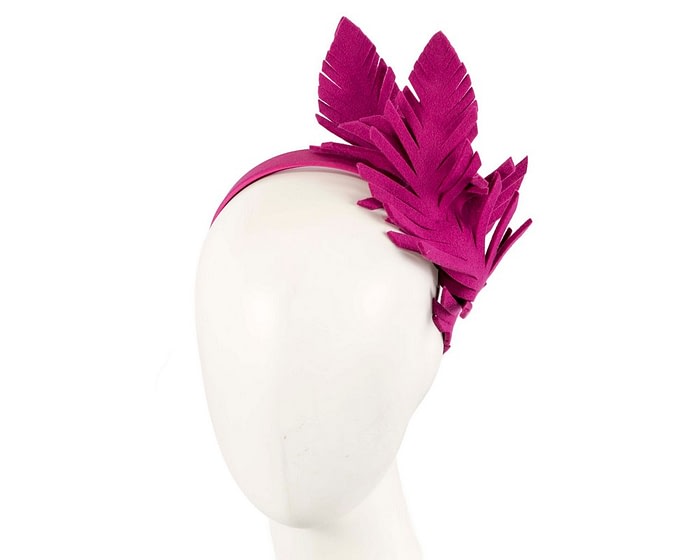 Fuchsia felt winter fascinator by Max Alexander