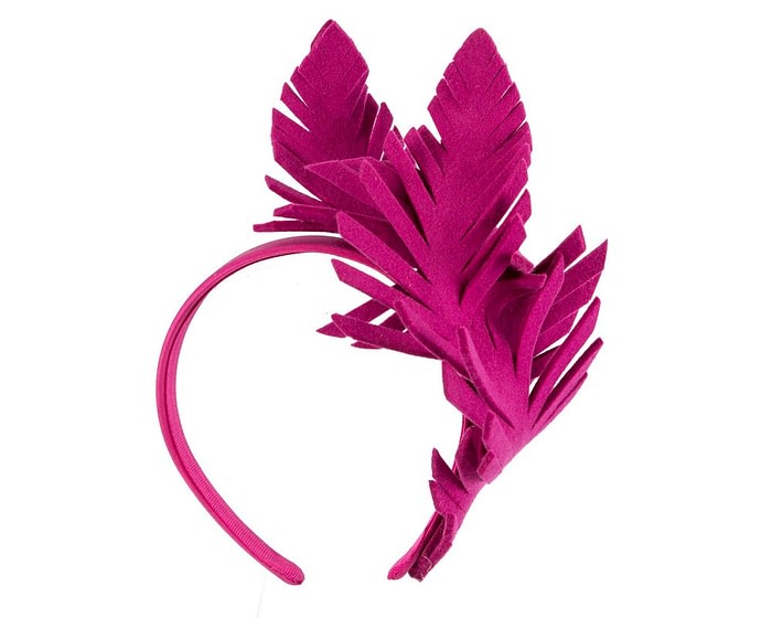 Fascinators Online - Fuchsia felt winter fascinator by Max Alexander