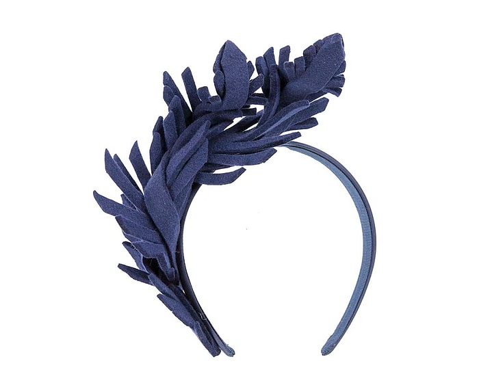 Fascinators Online - Navy felt winter fascinator by Max Alexander