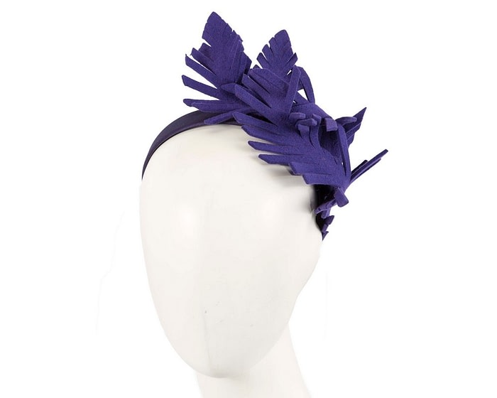 Fascinators Online - Purple felt winter fascinator by Max Alexander