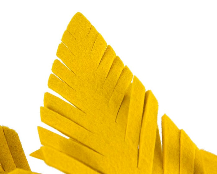 Fascinators Online - Yellow felt winter fascinator by Max Alexander