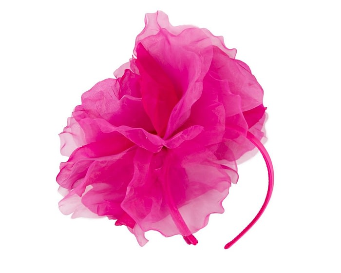 Fascinators Online - Large fuchsia silk flower headband by Fillies Collection