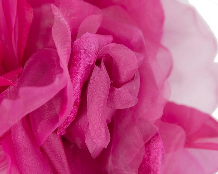 Large fuchsia silk flower headband by Fillies Collection - Image 3