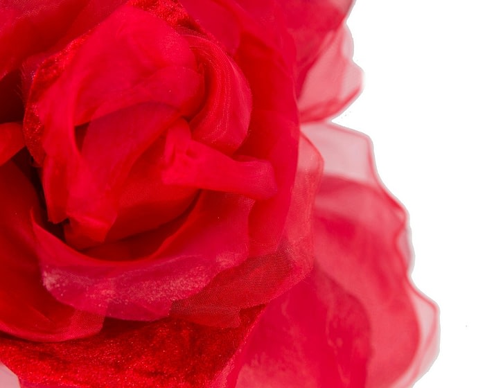 Large red silk flower headband by Fillies Collection - Image 3
