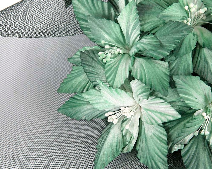 Bespoke dark green fascinator hat by Fillies Collection - Image 3
