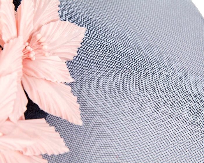 Bespoke navy & pink fascinator hat by Fillies Collection - Image 4
