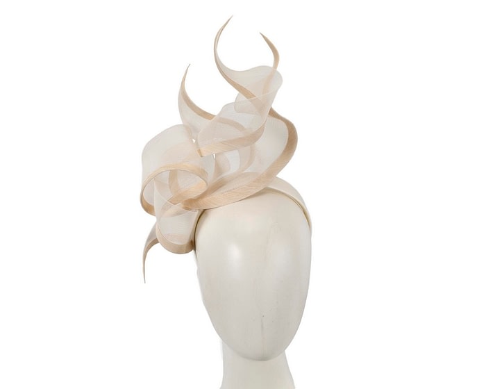 Fascinators Online - Bespoke large cream racing fascinator by Fillies Collection