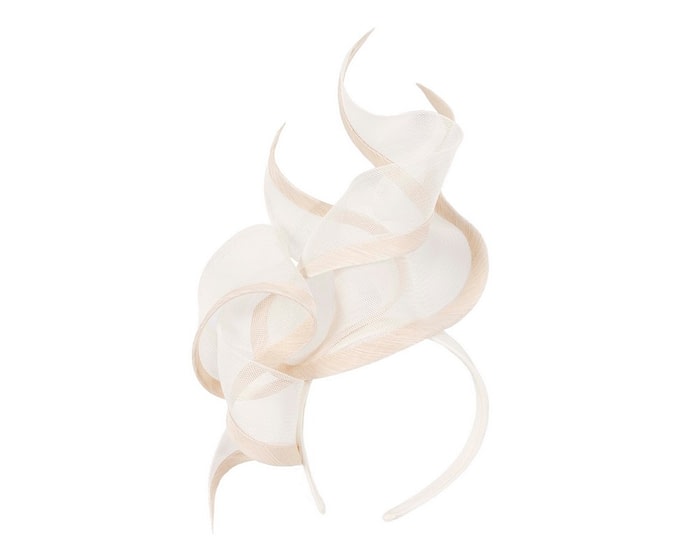 Bespoke large cream racing fascinator by Fillies Collection - Image 2