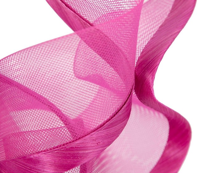 Bespoke large fuchsia racing fascinator by Fillies Collection - Image 3