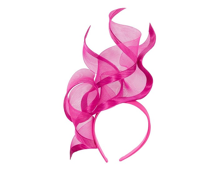 Bespoke large fuchsia racing fascinator by Fillies Collection - Image 2