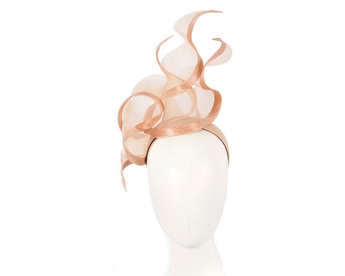 Bespoke large nude racing fascinator by Fillies Collection