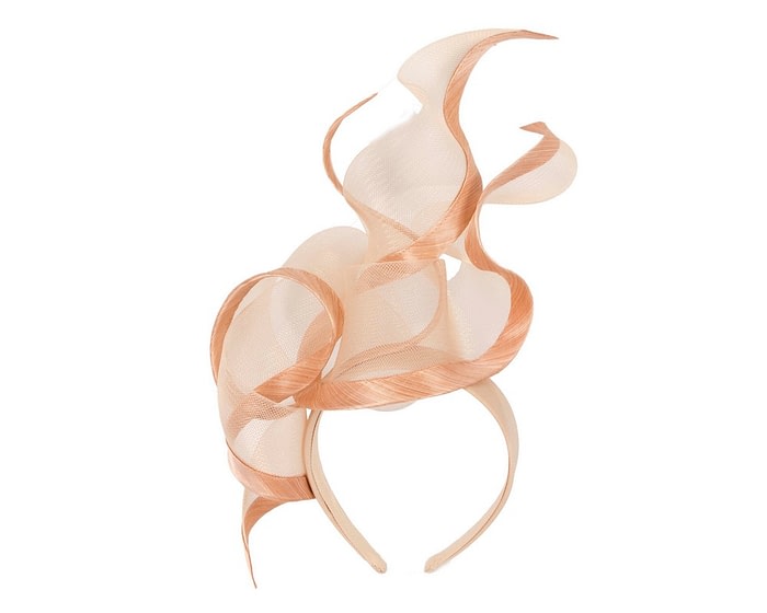 Bespoke large nude racing fascinator by Fillies Collection - Image 2