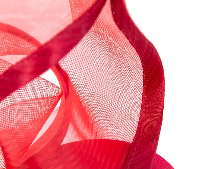 Bespoke large red racing fascinator by Fillies Collection - Image 3