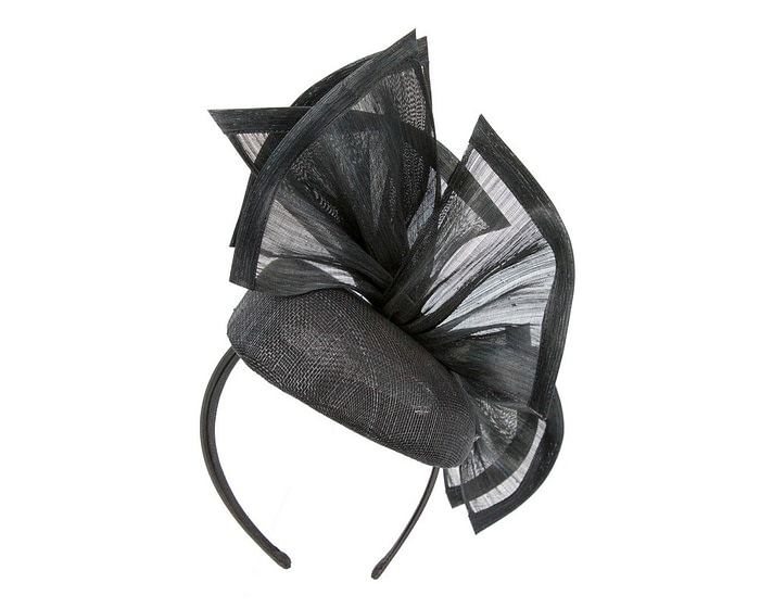 Bespoke black racing pillbox fascinator by Fillies Collection - Image 6