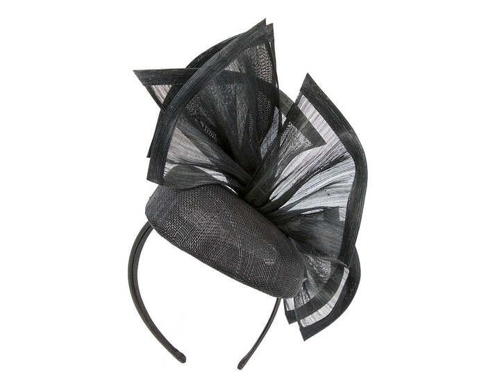 Fascinators Online - Bespoke black racing pillbox fascinator by Fillies Collection