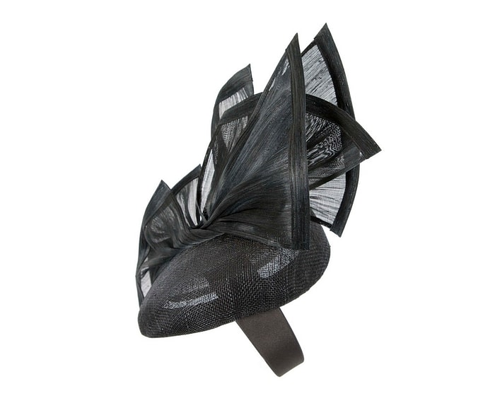 Bespoke black racing pillbox fascinator by Fillies Collection - Image 3
