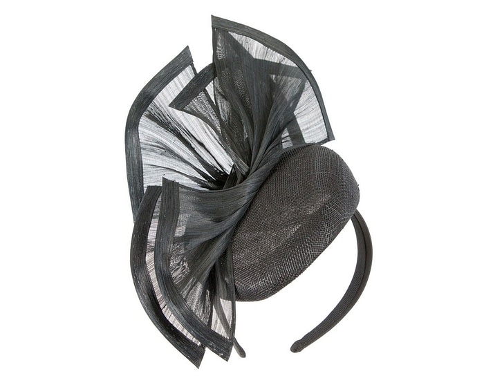 Bespoke black racing pillbox fascinator by Fillies Collection - Image 2