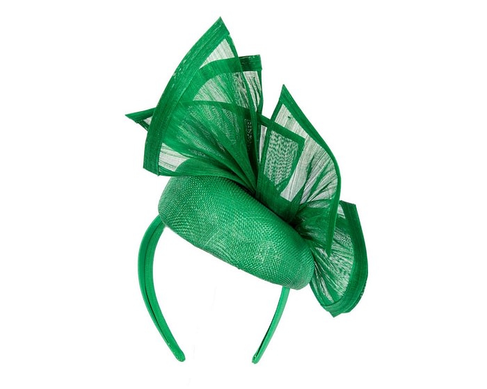 Fascinators Online - Bespoke green racing pillbox fascinator by Fillies Collection