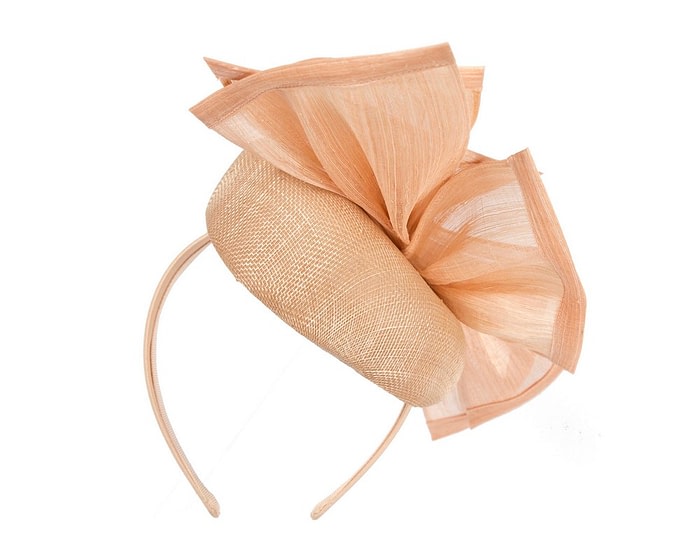 Fascinators Online - Bespoke nude racing pillbox fascinator by Fillies Collection