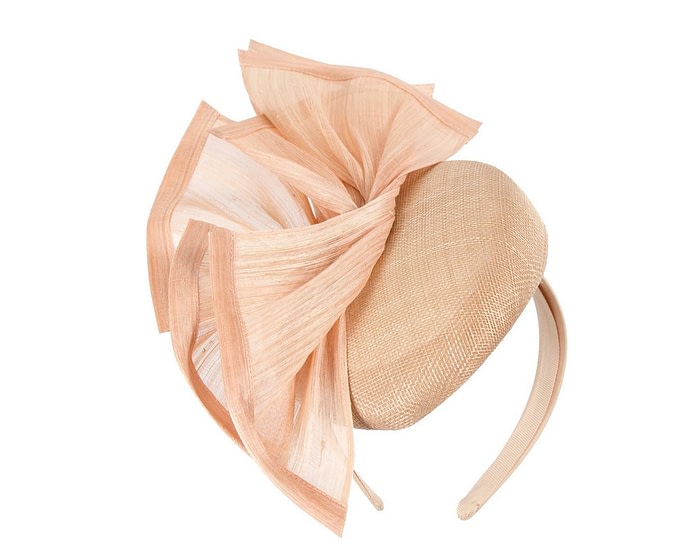 Fascinators Online - Bespoke nude racing pillbox fascinator by Fillies Collection