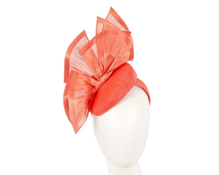 Bespoke orange racing pillbox fascinator by Fillies Collection