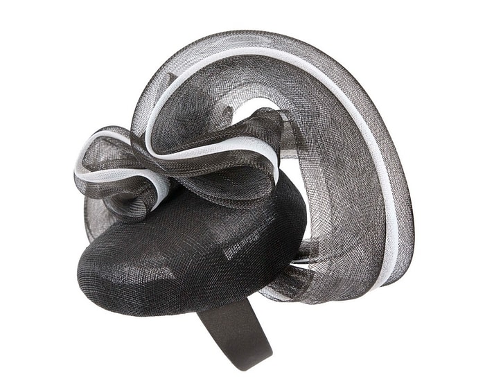 Large black and white fascinator by Fillies Collection - Image 3