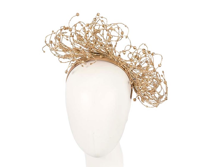 Fascinators Online - Bespoke gold racing fascinator by Fillies Collection