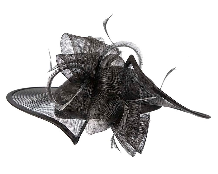 Fascinators Online - Black custom made Mother of the Bride hat