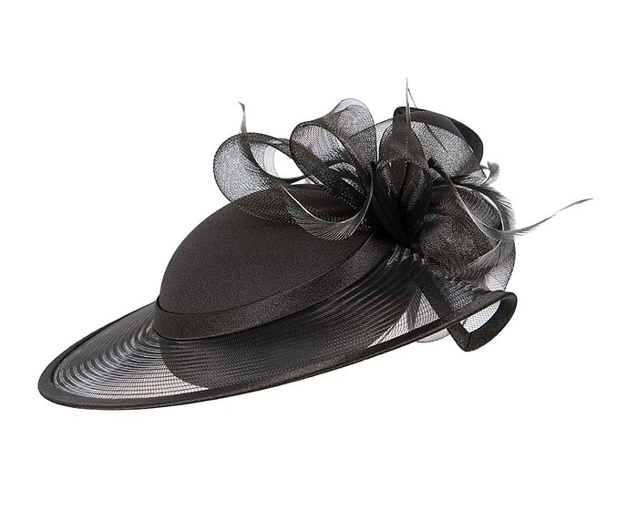 Black custom made Mother of the Bride hat - Image 4