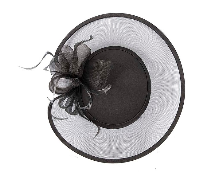 Fascinators Online - Black custom made Mother of the Bride hat