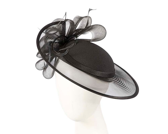 Fascinators Online - Black custom made Mother of the Bride hat