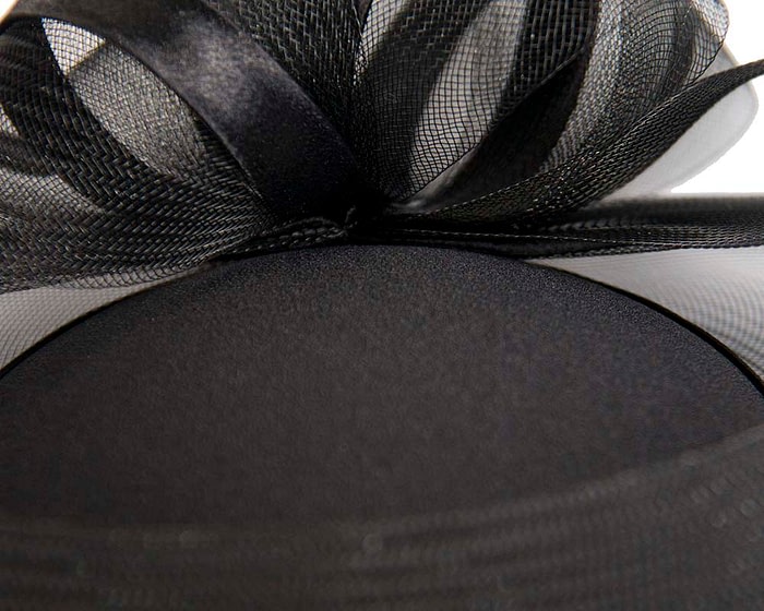 Black custom made cocktail hat by Cupids Millinery - Image 6