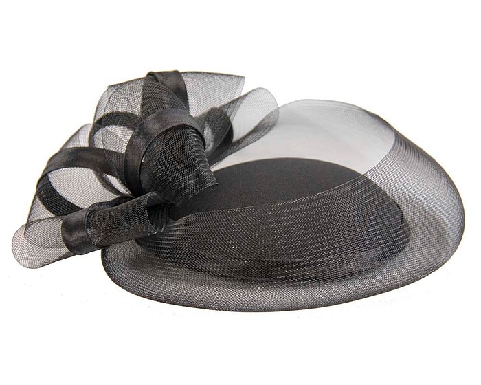 Black custom made cocktail hat by Cupids Millinery - Image 5