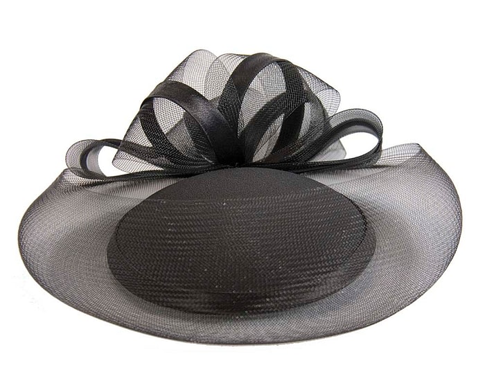 Black custom made cocktail hat by Cupids Millinery - Image 4