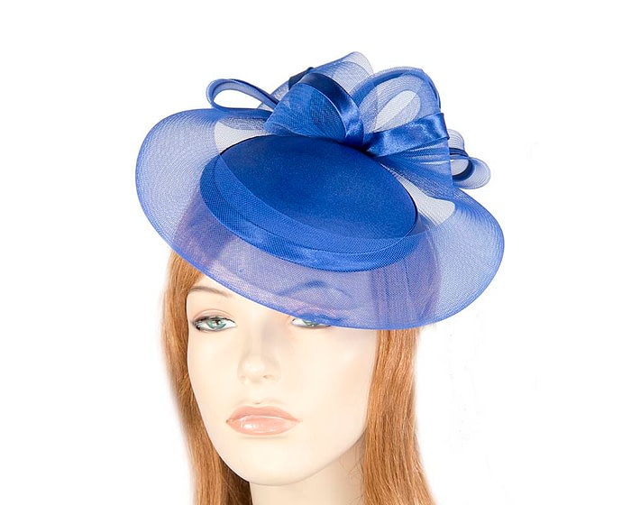 Royal blue custom made cocktail hat by Cupids Millinery