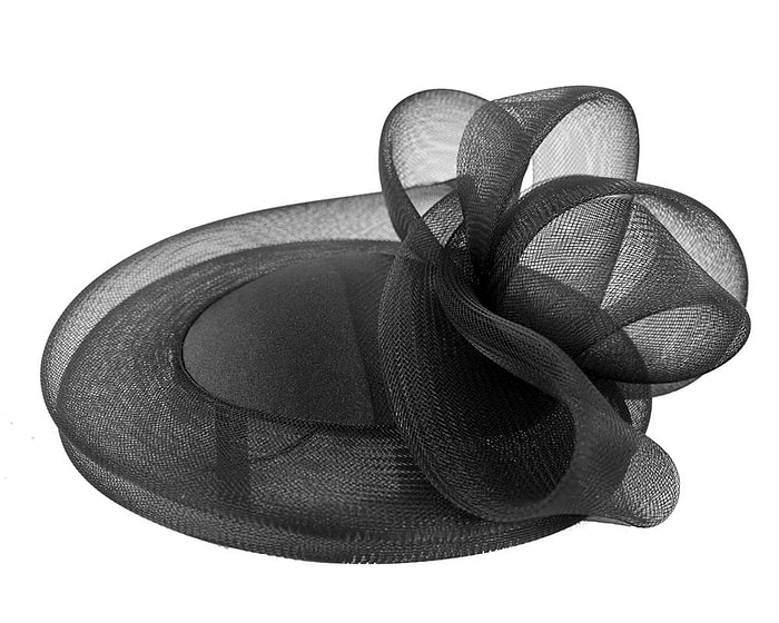 Black custom made cocktail hat by Cupids Millinery - Image 6