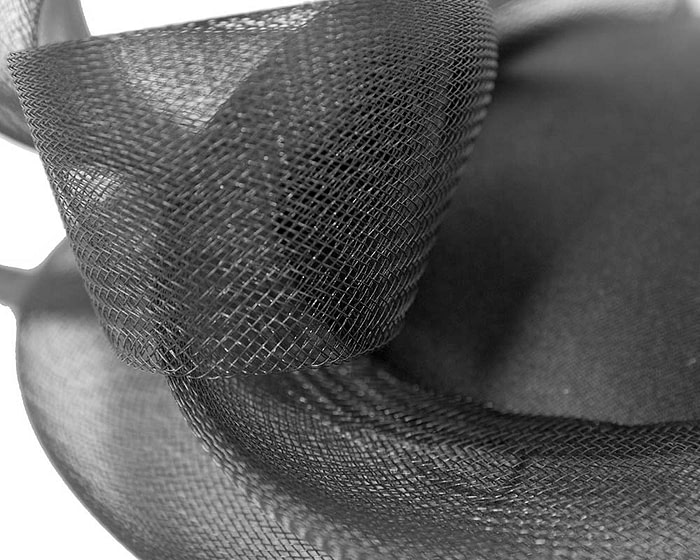 Black custom made cocktail hat by Cupids Millinery - Image 5