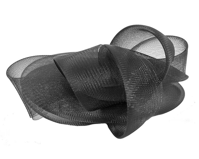 Black custom made cocktail hat by Cupids Millinery - Image 3