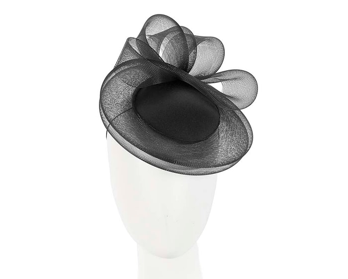 Fascinators Online - Black custom made cocktail hat by Cupids Millinery