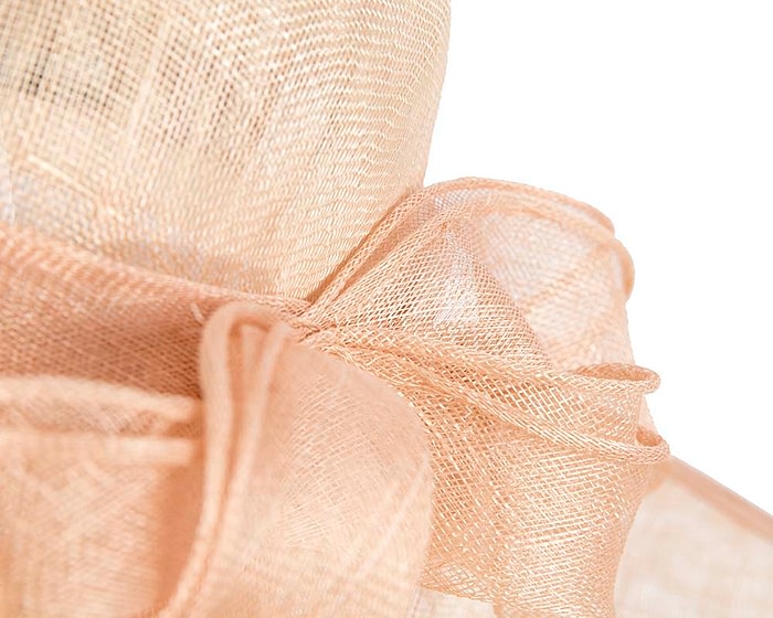 Wide brim nude sinamay racing hat by Max Alexander - Image 5