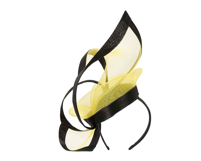 Edgy black & yellow fascinator by Fillies Collection - Image 6