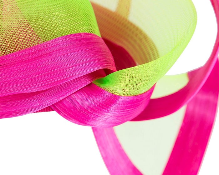 Edgy fuchsia & lime fascinator by Fillies Collection - Image 5