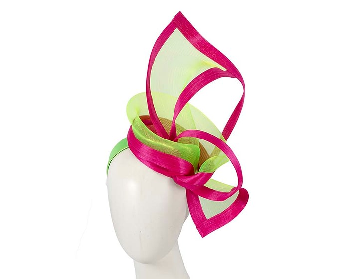 Fascinators Online - Edgy fuchsia & lime fascinator by Fillies Collection